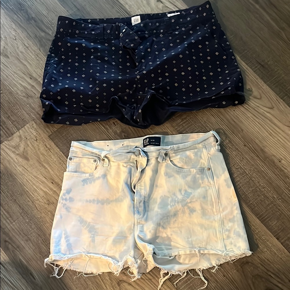 GAP Blue and White Jean Shorts